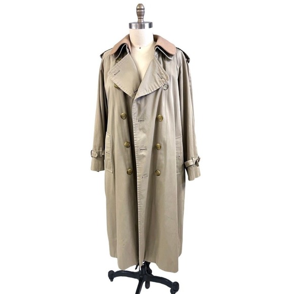 Mob Boss VTG Men's Burberry Trench Coat/ Plaid Wool Liner/ Collar Size 40 Short - Picture 4 of 13